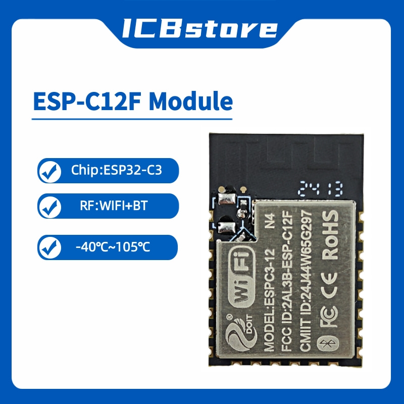 Esp32 Wifi Bluetooth - Moduł ESP32-C3 Serii ESP-C12F, port szeregowy,