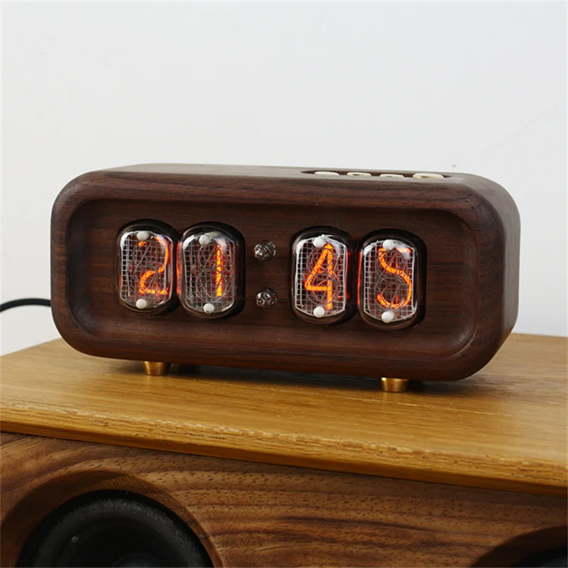 Diy Electronics Desk - Zegar cyfrowy z litego drewna orzecha