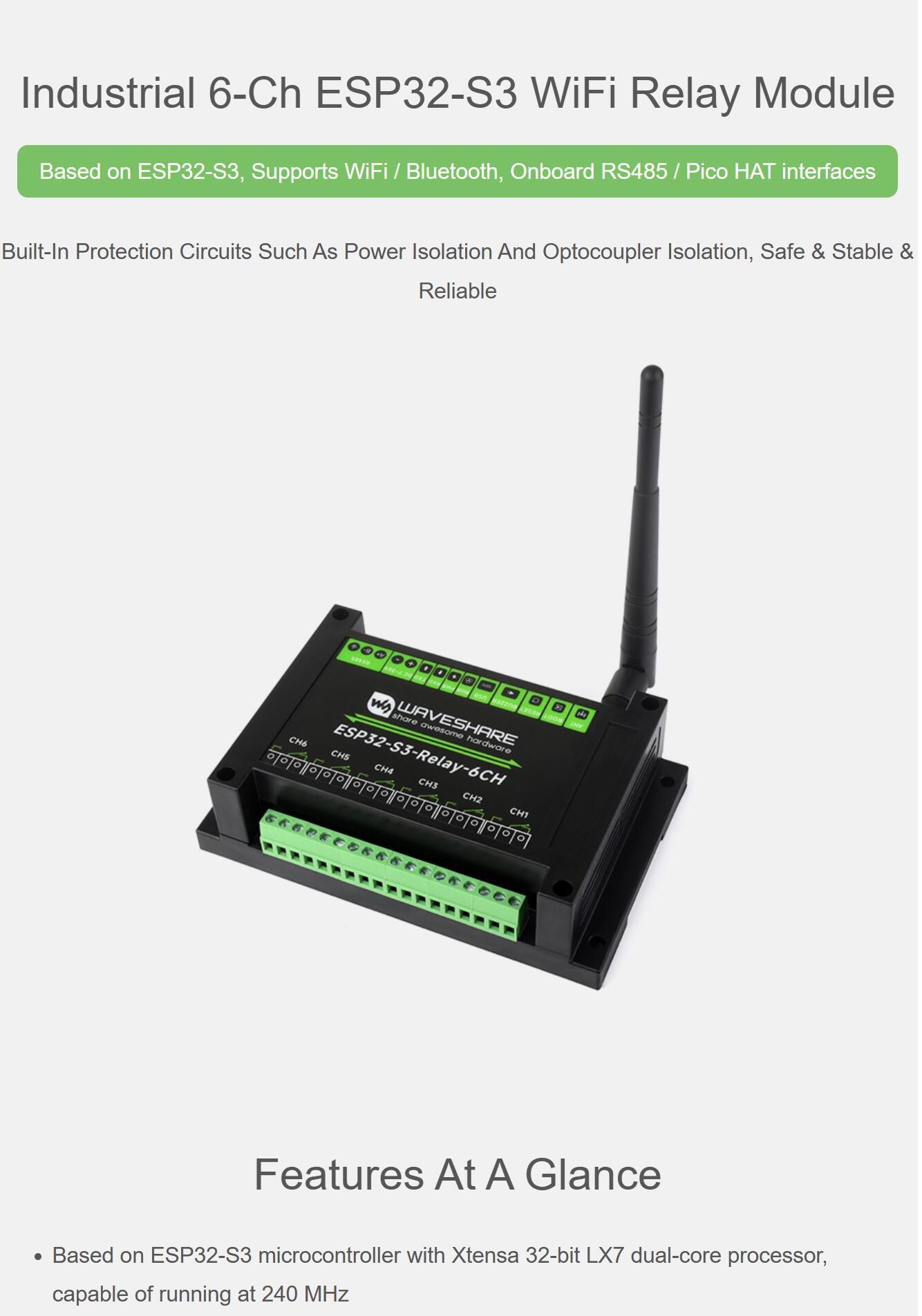 Przemysłowy 6-kanałowy moduł p – Esp32 Wifi Bluetooth recenzja i cena